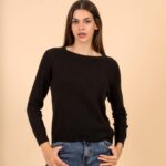 FEROE BLACK KNITTED BLOUSE