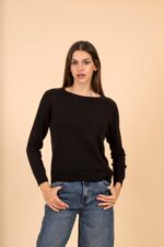 FEROE BLACK KNITTED BLOUSE
