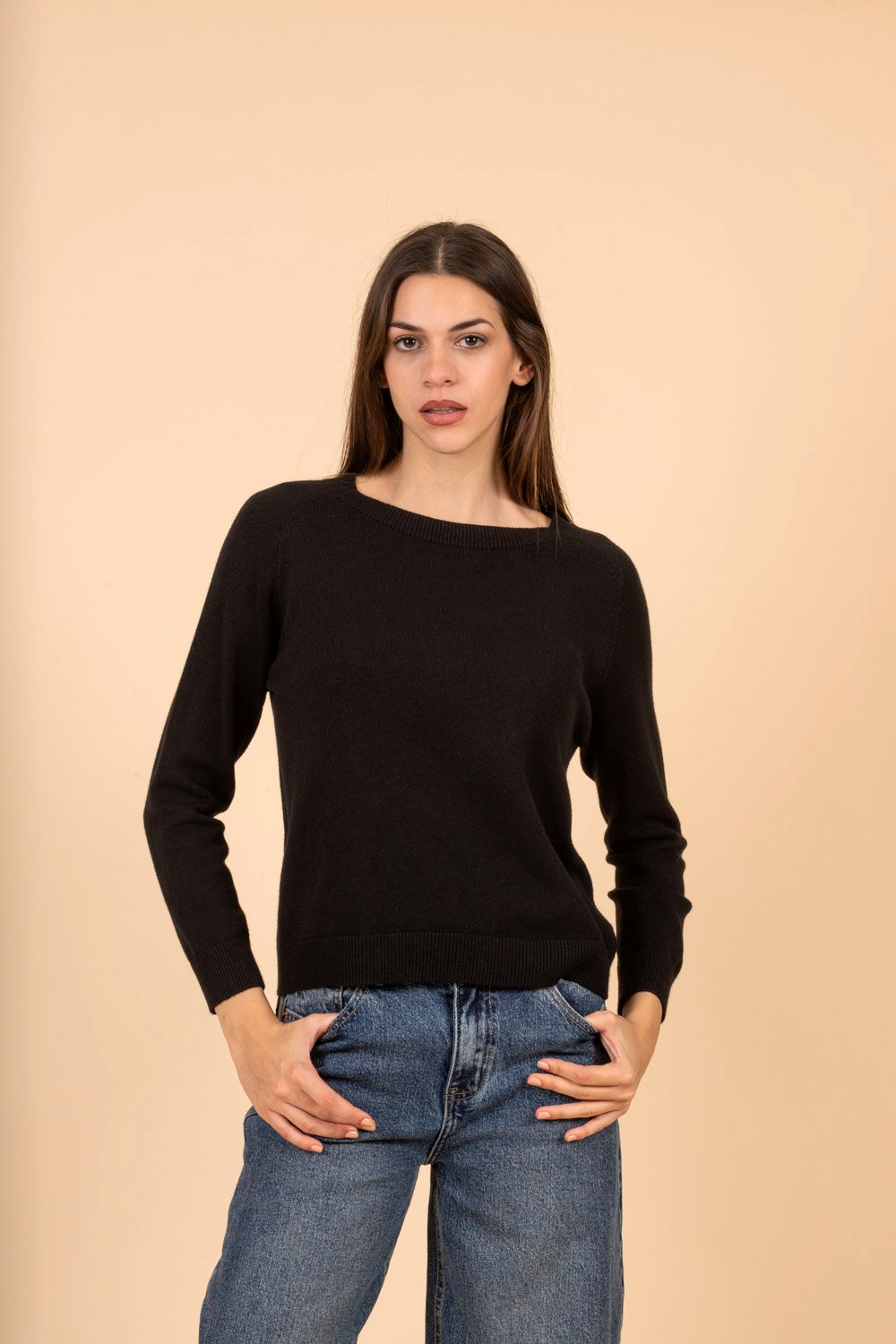 FEROE BLACK KNITTED BLOUSE