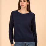 FEROE BLUE KNITTED BLOUSE