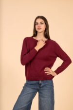 FEROE BURGUDY KNITTED BLOUSE - Image 3