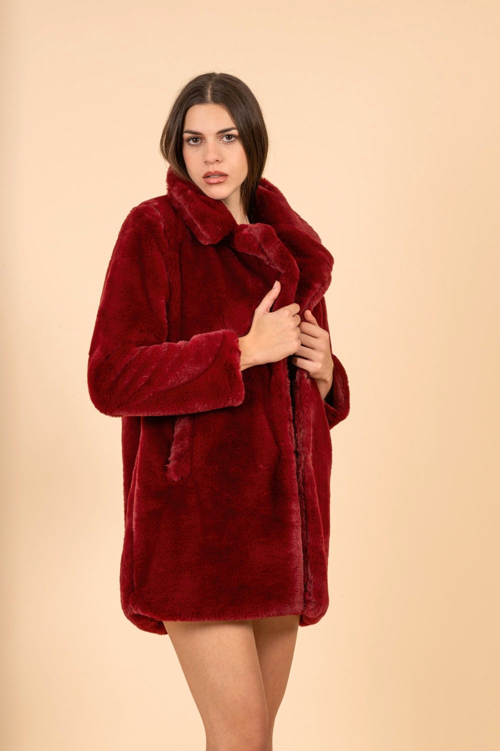 DIEGO BURGUDY ECO FUR