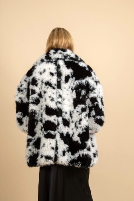 ELIZABETH BLACK-WHITE ECO FUR