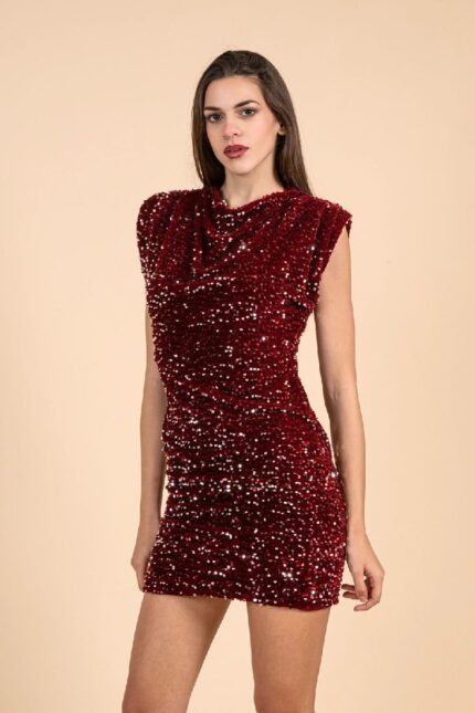 LINA BURGUNDY DRESS