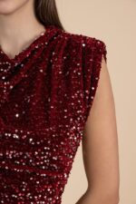 LINA BURGUNDY DRESS - Image 6