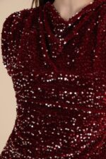LINA BURGUNDY DRESS - Image 7